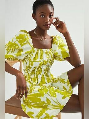 Anthropologie Maeve Feliciana Tropical Print Mini Dress Size XS